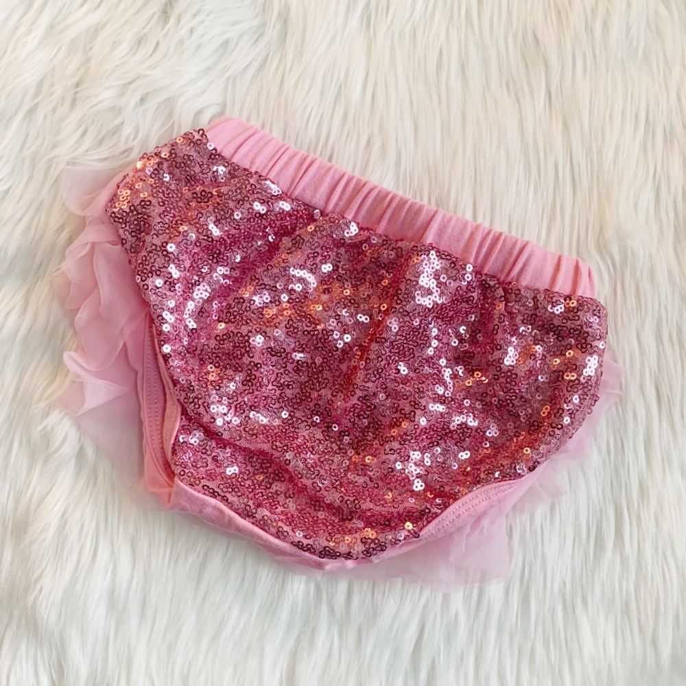 Baby Girl Pink Sequin Bloomer